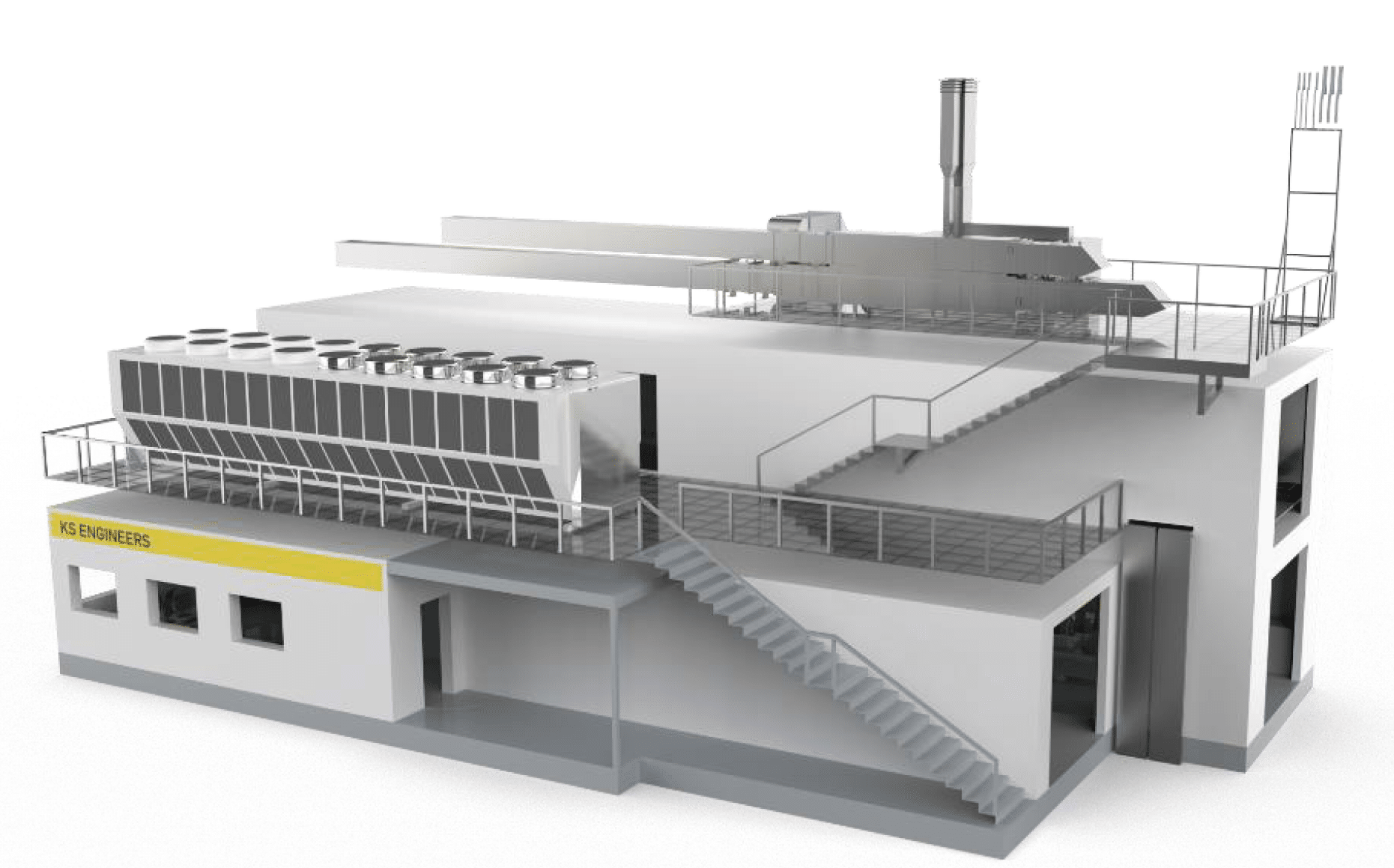 3D-Rendering der  Prüfstandanlage